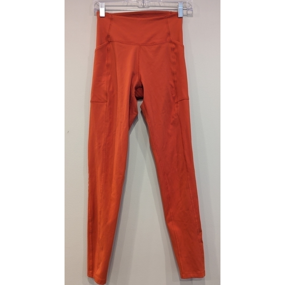 Girlfriend Collective Brick Orange High Rise Pocket Leggings Size Small
